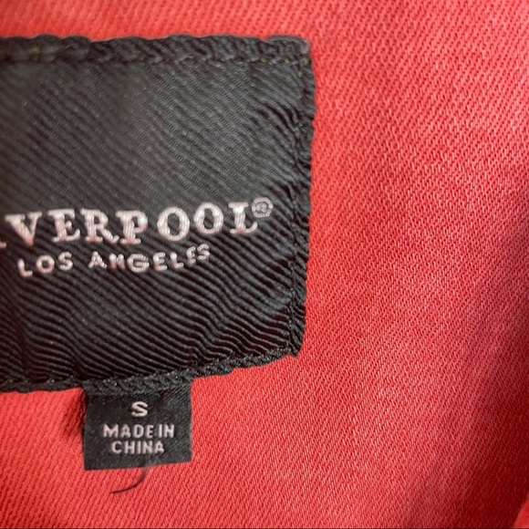 Stitch Fix l Liverpool Bradford Moto Denim Jacket in Coral Fins, Small - Picture 2 of 12